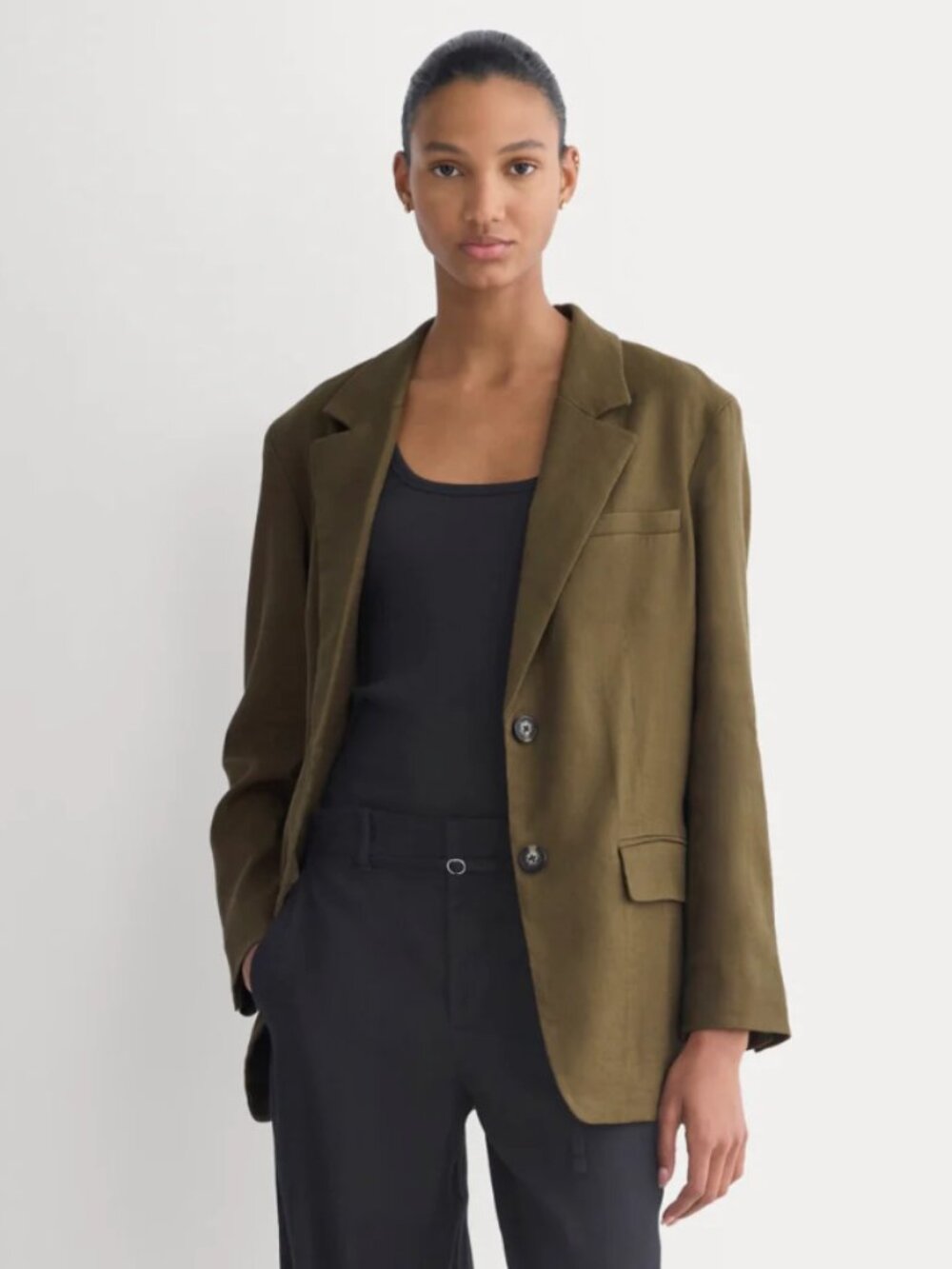 Everlane Oversized Blazer in Stretch Linen